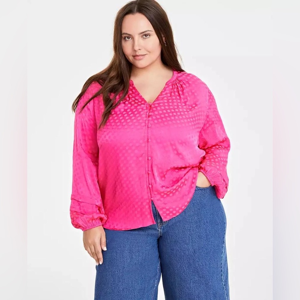 On 34th Trendy Plus Size Long-Sleeve Pintuck Blouse size 2X NWT